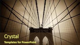  Presentation with brooklyn bridge - Audience pleasing theme consisting of water tower - brooklyn bridge - new york backdrop and a tawny brown colored foreground