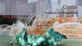  Presentation with chicago communities - Slides consisting of water tower - buckingham fountain closeup in chicago background and a light blue colored foreground