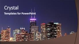  Presentation with chicago skyline - Beautiful presentation featuring water tower - chicago city downtown urban skyline backdrop and a  colored foreground