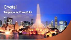  Presentation with chicago skyline - PPT theme with water tower - chicago skyline panorama with skyscrapers background and a cobalt blue colored foreground