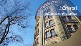  Presentation with tower - PPT layouts with water tower in berlin germany background and a teal colored foreground