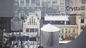  Presentation with new york city - Cool new PPT layouts with storage disease - water towers on rooftops skyline backdrop and a light gray colored foreground
