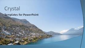  Presentation with san antonio - Presentation theme having water-travel-mountains-houses-church background and a light blue colored foreground