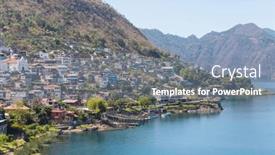  Presentation with san antonio - Slides with water-travel-mountains-houses-church background and a gray colored foreground