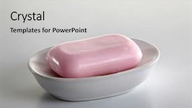  Presentation with water treatment - PPT theme featuring water treatment plant - bar of soap background and a light gray colored foreground