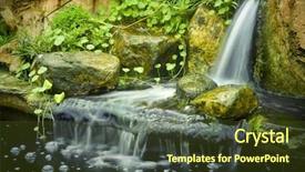  Presentation with waterfalls - Presentation theme enhanced with japanese garden waterfalls slow shutter background and a tawny brown colored foreground