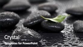  Presentation with free gem stones - Slide set with water treatment plant - massage stones with leaf background and a dark gray colored foreground