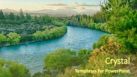  Presentation with water river - Beautiful presentation theme featuring man in the holi festival backdrop and a lemonade colored foreground