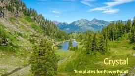  Presentation with washington dc usa map - Audience pleasing PPT theme consisting of water trees - fir tree over majestic mountain backdrop and a  colored foreground