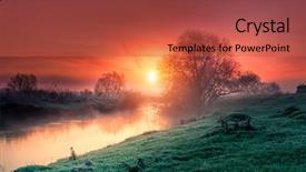  Presentation with green beauty - Cool new slides with water trees - majestic foggy river with fresh backdrop and a  colored foreground