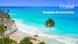  Presentation with maya - Slide deck consisting of water trees - tulum turquoise beach palm tree background and a cobalt blue colored foreground