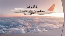  Presentation with commercial - Presentation consisting of water turbine - commercial airplane flying above dramatic background and a lemonade colored foreground