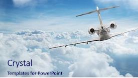  Presentation with water turbine - Colorful slides enhanced with water turbine - panorama view of private jet backdrop and a lemonade colored foreground