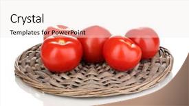  Presentation with red - Cool new PPT theme with water twisting garden - ripe red tomatoes isolated backdrop and a  colored foreground