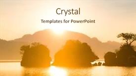  Presentation with illumination - PPT theme enhanced with water unreal illumination background and a cream colored foreground