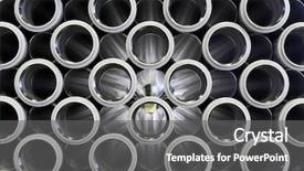  Presentation with water utility - Slide deck with water utility - gray pvc pipes stacked background and a gray colored foreground