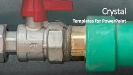  Presentation with house heating - Slide deck consisting of valves - water valve of house floor background and a ocean colored foreground