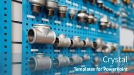  Presentation with water pipe - PPT layouts enhanced with water-valves-and-pipe-adapters background and a ocean colored foreground