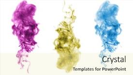  Presentation with pink and blue acrylic smoke white - PPT theme consisting of water vapor - blue smoke isolated on white background and a blonde colored foreground