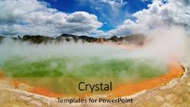  Presentation with vapor - Slides featuring water vapor - champagne pool hot thermal spring background and a yellow colored foreground