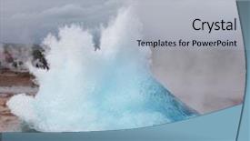 Presentation with vapor - PPT layouts consisting of water vapor - geyser in iceland background and a light gray colored foreground