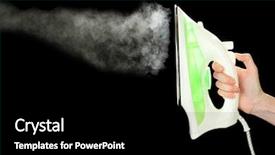  Presentation with vapor - Presentation theme with water vapor - iron with steam isolated background and a black colored foreground