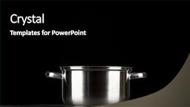  Presentation with vapor - Theme consisting of water vapor - metal pot on black background background and a black colored foreground