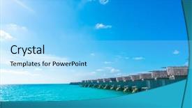  Presentation with calm sea - Amazing PPT layouts having water-villas-over-calm-sea backdrop and a light blue colored foreground