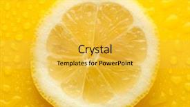  Presentation with lemon - Colorful theme enhanced with water vitamins - slice of lemon with drop backdrop and a yellow colored foreground