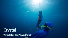  Presentation with divers - Audience pleasing slides consisting of water vortex - free divers having fun backdrop and a navy blue colored foreground