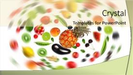  Presentation with fruit - Amazing presentation design having water vortex - fruit and vegetable whirlwind backdrop and a  colored foreground