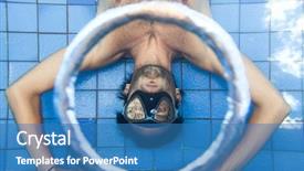  Presentation with egyptian man in make up - Beautiful presentation theme featuring water vortex - man making bubble rings underwater backdrop and a  colored foreground