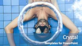  Presentation with bubble - Colorful slides enhanced with water vortex - man making bubble rings underwater backdrop and a  colored foreground