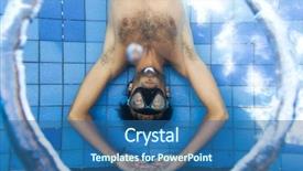  Presentation with bubble - Presentation theme enhanced with water vortex - man making bubble rings underwater background and a  colored foreground