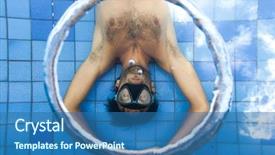  Presentation with egyptian man in make up - Cool new presentation with water vortex - man making bubble rings underwater backdrop and a  colored foreground