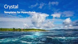  Presentation with norway - Amazing PPT theme having water vortex - whirlpools of the maelstrom backdrop and a teal colored foreground