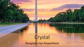  Presentation with reflecting - Presentation theme consisting of water war - washington monument and capitol building background and a coral colored foreground