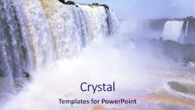  Presentation with waterfall - Beautiful slide deck featuring water waterfall in the world backdrop and a sky blue colored foreground
