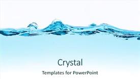  Presentation with water wave - PPT theme having water wave and bubbles over white background background and a sky blue colored foreground