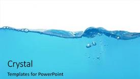  Presentation with water wave - Presentation design consisting of water wave with bubbles isolated background and a cyan colored foreground