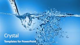  Presentation with water wave - Cool new presentation design with water-wave backdrop and a teal colored foreground