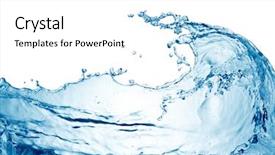  Presentation with water wave - PPT theme with water wave background and a white colored foreground