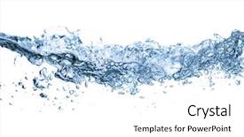  Presentation with waves - Presentation featuring water waves isolated on white background and a  colored foreground