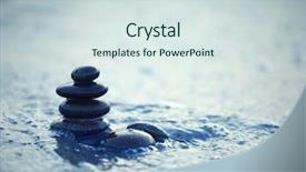  Presentation with sea water - Colorful slide deck enhanced with water well - spa stones on sea beach backdrop and a sky blue colored foreground