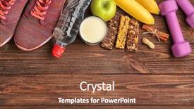  Presentation with cereal - Slides featuring water wheat - composition with sport equipment background and a tawny brown colored foreground