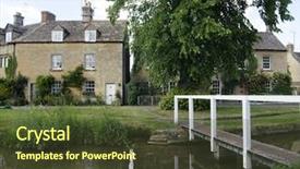  Presentation with lower extremity cast - Colorful PPT theme enhanced with water wheel - beautiful little village of lower backdrop and a  colored foreground