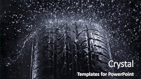  Presentation with rain water - Slides enhanced with water wheel - car tire in rain background and a wine colored foreground