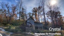  Presentation with usa - Cool new PPT layouts with water wheel - loudermilk gristmill in northeast georgia backdrop and a dark gray colored foreground