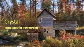  Presentation with usa - Amazing PPT theme having water wheel - old gristmill in north georgia backdrop and a tawny brown colored foreground