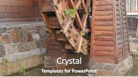  Presentation with wheel - PPT theme having water wheel in the garden background and a tawny brown colored foreground